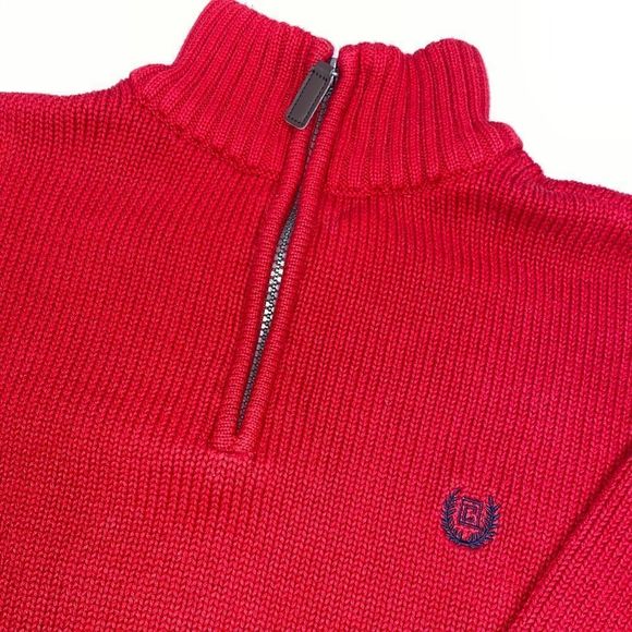 Chaps Red Half Zip Pullover Sweater - Picture 5 of 13